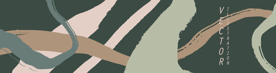 Abstract trendy universal artistic banner template. Vector illustration.