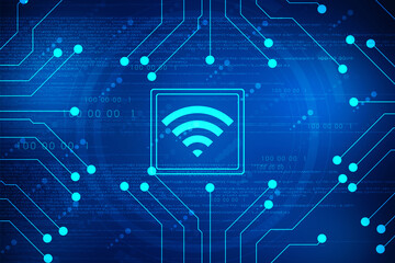 2d illustration WiFi symbol sign