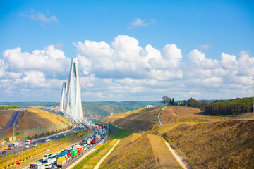 Yavuz Sultan Selim Bridge over the Bosphorus strait in Northern Istanbul, Turkey