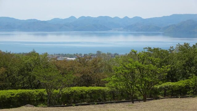天鏡台からの猪苗代湖（福島県・猪苗代町）