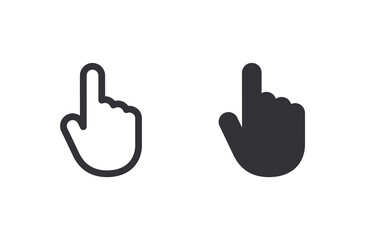 Forefinger. Pointer cursor. Swipe icon. Turn on button. Mouse cursor. Ui elements. Hand mouse cursor. Game cursor. Web pointer. Link button. Push button. Direction indicator. Click icon. Finger icon.