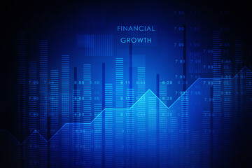 2d rendering Stock market online business concept. business Graph 
