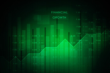 2d rendering Stock market online business concept. business Graph 