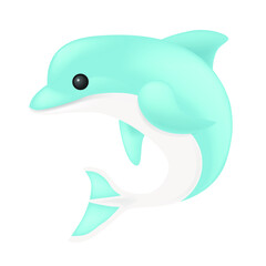 Dolphin Emoji Icon Illustration Sign. Sea Animals Vector Symbol Emoticon Design Vector Clip Art.