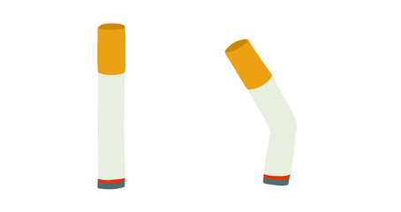 cigarette and white background with vector