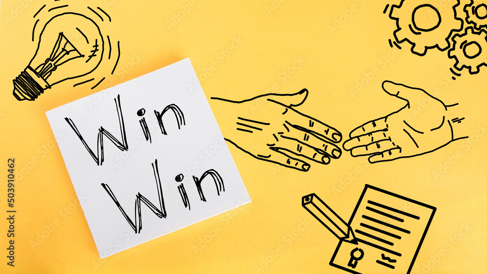Poster win win situation strategy is shown using the text