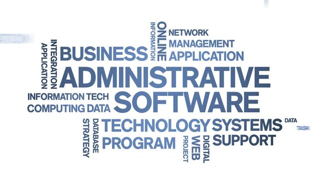 Administrative Software Animated Tag Word Cloud;Text Design Animation typography seamless loop.