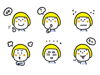 女の子のいろいろな表情