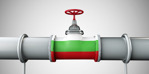 Bulgaria oil and gas fuel pipeline. Oil industry concept. 3D Rendering