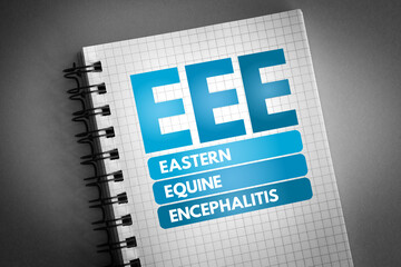 EEE - Eastern Equine Encephalitis acronym on notepad, medical concept background