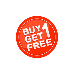 Buy 1 Get 1 Free red circle