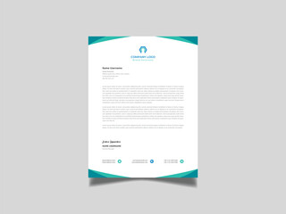 Creative trendy standard blue letterhead template abstract 