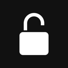 Open lock icon on grey background