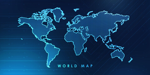 2d illustration world map abstract background