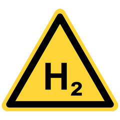 Wasserstoff und Warnschild