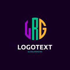 Lrg Monogram logo, Lrg Circle font, Round monogram Lrg letters, three letters logo