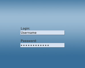 Blocked screen of gadget with line for password, illustration. Cyber security