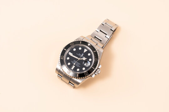 Bangkok Thailand- January 5,2022: Rolex Submariner on space background.