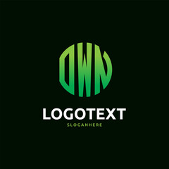 own Monogram logo, own Circle font, Round monogram own letters, three letters logo