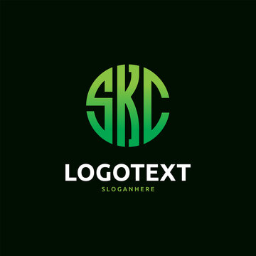 skc Monogram logo, skc Circle font, Round monogram skc letters, three letters logo