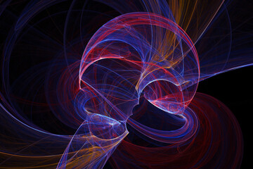 Smooth light line wave effects futuristic background. Abstract science and technology 3d illustration for creative design projects in the future