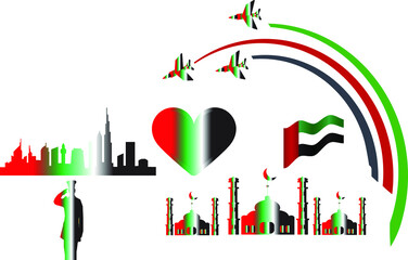 Logo vector united emirates.Fit for background flag independent.