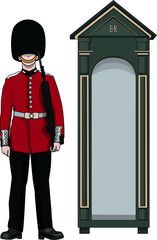 British Royal Guardsman at Buckingham Palace in London