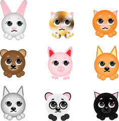 cute animal. Vector illustration. Vector set with animals