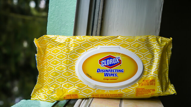 Clorox Disinfecting Wipes In Windows With  Copy Space