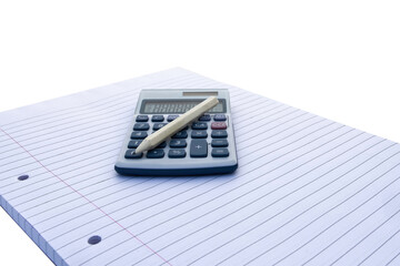 Notepad Pencil and Calculator