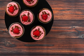 Chocolate raspberry cupcakes