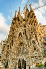 Awesome view of the Basilica de la Sagrada Familia, Barcelona