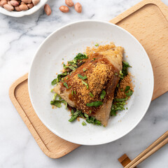 Vegetable zongzi. Vegetarian rice dumpling for Duanwu Dragon Boat Festival food.