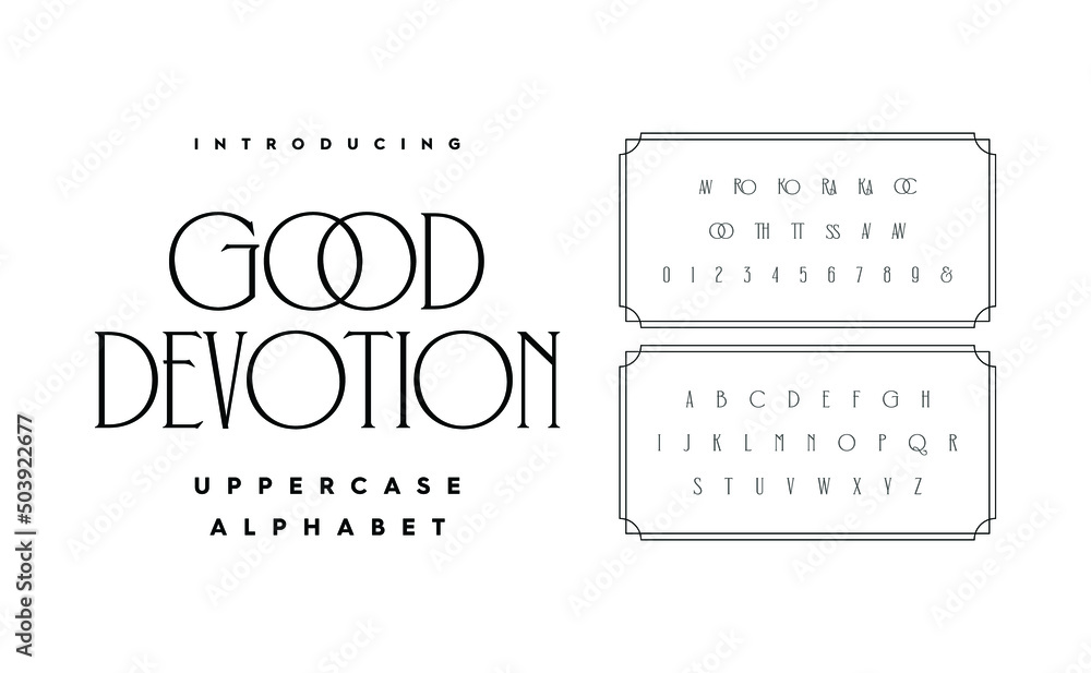 Poster sample of font, from a to z. simple uppercase alphabet design.