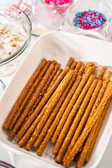 Valentine's Day Chocolate Covered Pretzel Rods