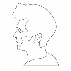 Young man line outline icon