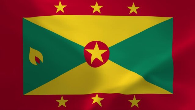 Grenada Waving Flag Animation 4K Moving Wallpaper Background