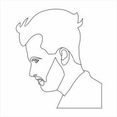 Young man line outline icon