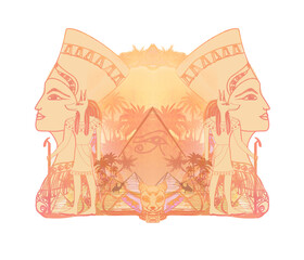 Ancient egypt abstract vintage artistic banner - 503924673