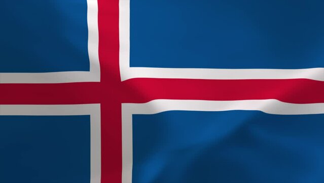 Iceland Waving Flag Animation 4K Moving Wallpaper Background