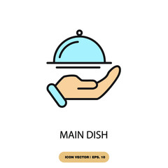 Fototapeta premium main dish icons symbol vector elements for infographic web