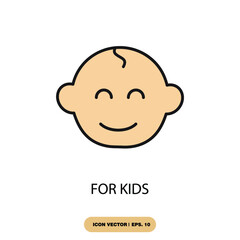for kids icons  symbol vector elements for infographic web