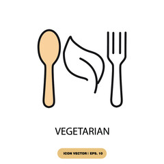 vegetarian icons  symbol vector elements for infographic web