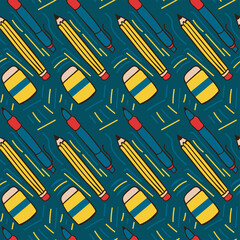 Stationery Patterns pens Elements   For Printings , pattern, seamless, vector, illustration, texture, colorful, element, decoration, geometric