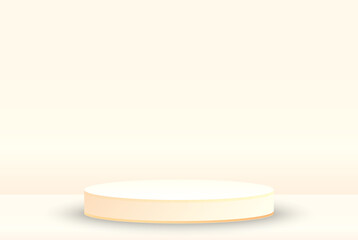 Round podium on a cream background. Vector illustration.