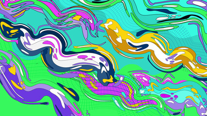 Color Liquid Wave and flow background. Abstract colorful shape.