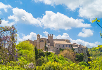 Calcata (Viterbo, Italy) - The old town of Calcata, perched on a mountain of tufa, overlooking the...