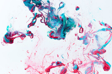 Fototapeta na wymiar Dynamic creative abstract background with flowing paint in water