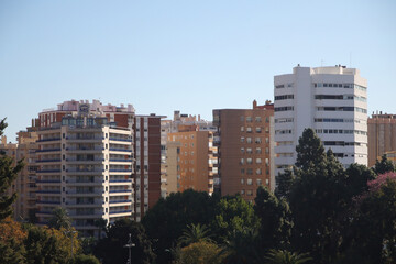 Urban city center in Malaga, Spain
