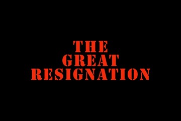 Fototapeta na wymiar Illustration of the Great Resignation Phenomenon in the United States. 